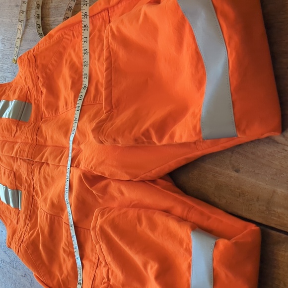 Orange Insulated Reflective Work Overalls Size Large - Picture 6 of 11